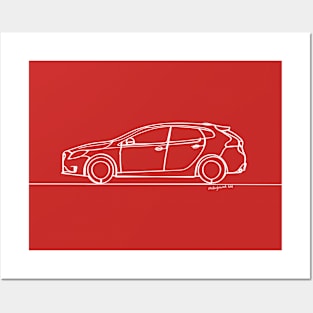 Volvo V40 - Single Line Posters and Art